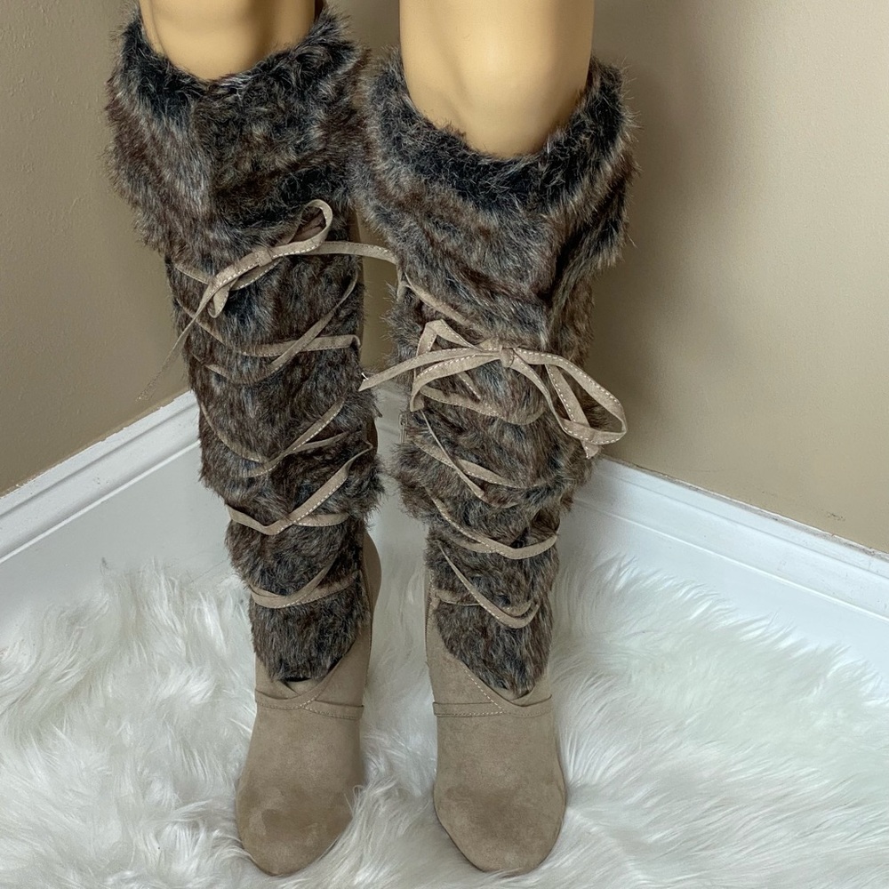Serena Taupe Fur Boots